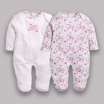 BabyGo 100% Cotton Rompers/Sleepsuits for Baby Boys & baby Girls, New-Born, infants, Pack of 2 Combo