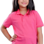 Nusyl Solid Polo T-Shirt for Girls | Regular Fit | Polo Collar & Buttoned T-Shirt